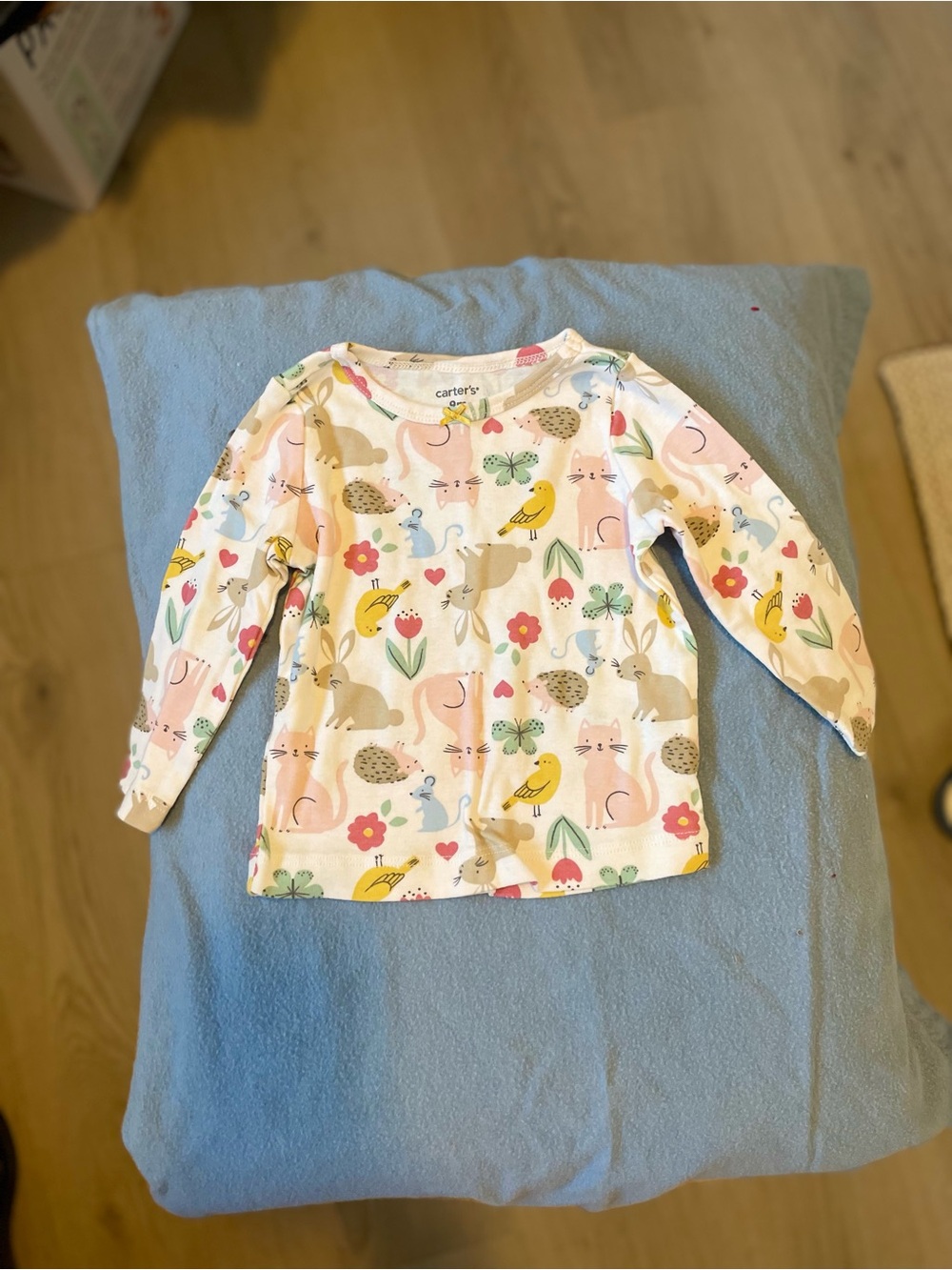 Carter's Long-Sleeve Animal & Floral Print Tee in Pastel Colors